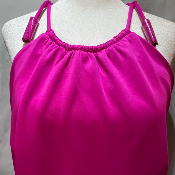 Gretchen Scott Womens Spaghetti Strap Scoop Neck Side Slit Top Pink Size M - Picture 3 of 7